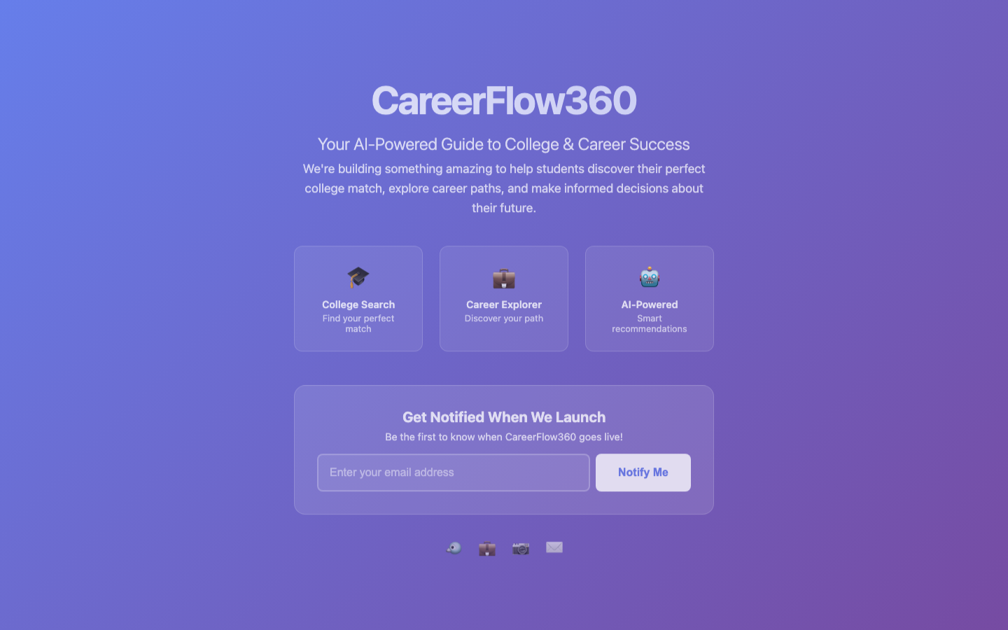 CareerFlow360 live product homepage
