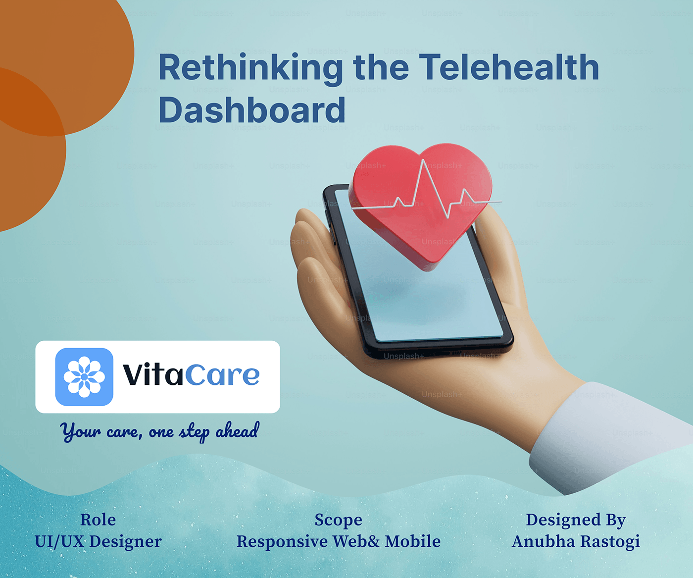 VitaCare telehealth dashboard — Behance project cover